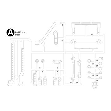 Tamiya Tc-01 A Parts - Body Mounts X 2