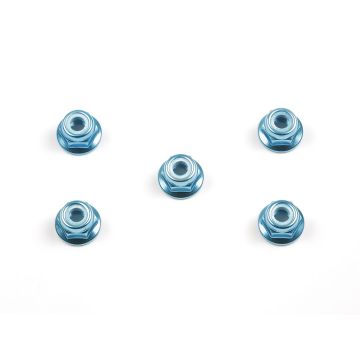 Tamiya 4Mm Flange Lock Nut Blue