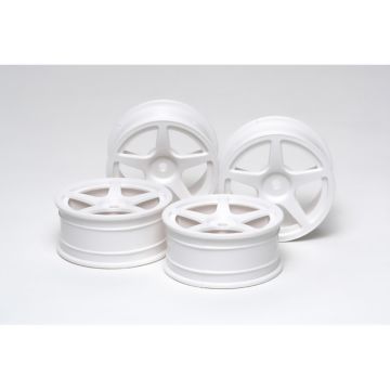 Tamiya Medium-Narrow White 5 Spoke Wheels (Offset 0)