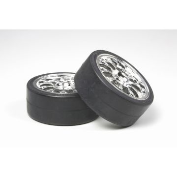 Tamiya Plated Mesh Wheel W Drift Tyres 2