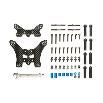Tamiya TT-02B Carbon Damper Stays (Front & Rear)