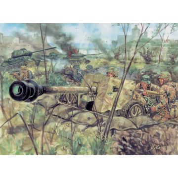 Italeri 1:72 WWII German Pak40 AT Gun with Crew Plastic Model Kit