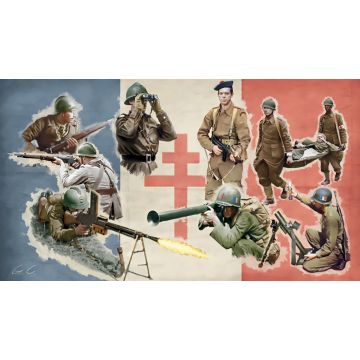 Italeri 1:72 WWII - Free French Infantry Plastic Model Kit
