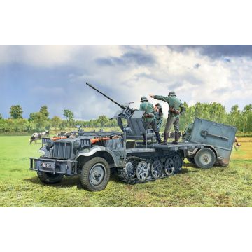 Italeri 1:35 Sd.Kfz 10/4 with Flak 30 and Crew Plastic Model Kit