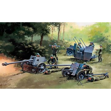 Italeri 1:72 Pak35 + Pak40 + Flack38 C Plastic Model Kit