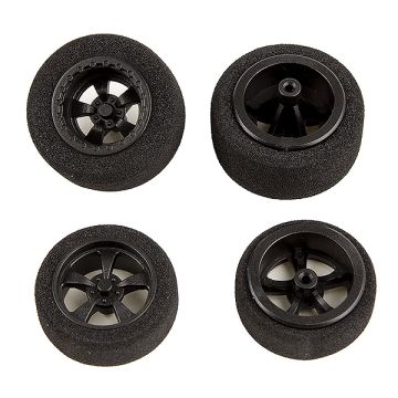 Team Associated DR28 Wheels & Tyres Mounted (F & R) Black
