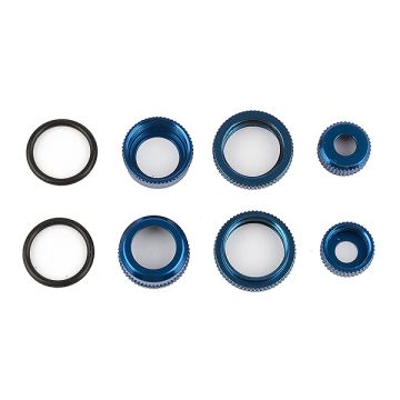 Team Associated Reflex 14b/14t Ft Shock Caps/Collars Bl. Alum
