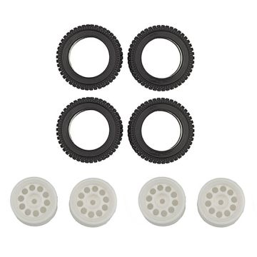 Team Associated RC10 Rally 4x4 Wheel & Tyre Set