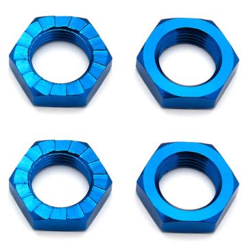 Team Associated Aluminium Wheel Nuts 17mm 1/8 RC Car Buggy Truck (4) - Blue