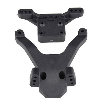 Team Associated B6.3 Ft Top Plate & Bullstud Mount Carbon