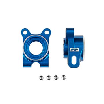 Team Associated RC10b7 FT Rear Hubs -4 Offset Blue Aluminium