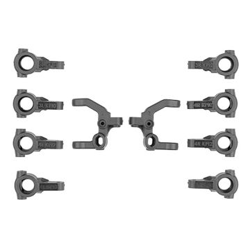 Team Associated RC10b7.1 FT Caster/Steering Blocks Carbon