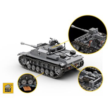 Build Army StuG lll Ausf. G Tank Destroyer Brick Build Model Kit