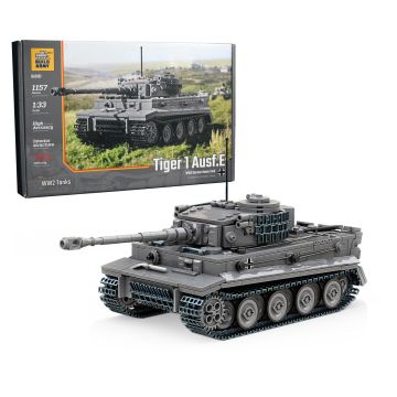Build Army Tiger 1 Grey Tank Brick Build Model Kit