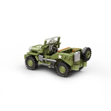Build Army Willys MB Jeep Utility Vehicle Brick Build Model Kit