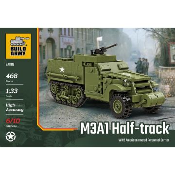 Build Army M3A1 Half-Track APC Brick Build Model Kit