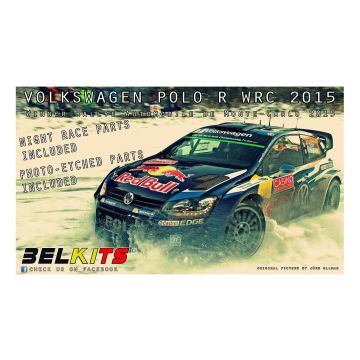 Belkits 1:24 Volkswagen Polo R WRC 2015 Rally Car Plastic Model Kit
