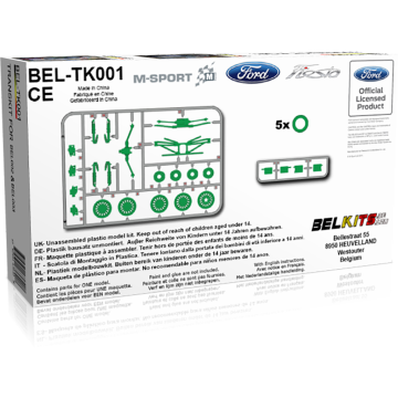Belkits 1:24 Transkit Ford Fiesta Gravel Detail Up Parts for Plastic Model Kit