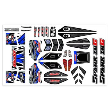 Team Corally Body Decal Sheet Spark XB6 Blue 1pc