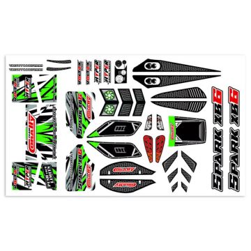 Team Corally Body Decal Sheet Spark XB6 Green- 1pc