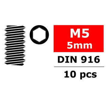 Team Corally Steel Set Screws M5 X 5mm Hex 10 Pcs