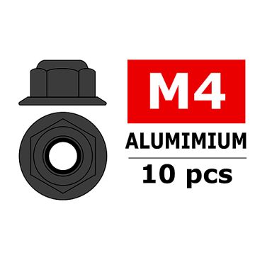 Team Corally Aluminium Nylstop Nut M4 Flanged Gun Metal