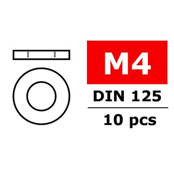Team Corally Washer M4 Galvanized Steel 10 Pcs