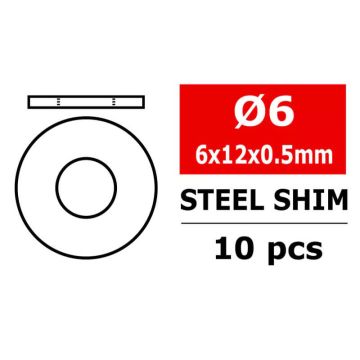 Corally Steel Metric Shim 6,0x12x0,5mm 10 Pcs