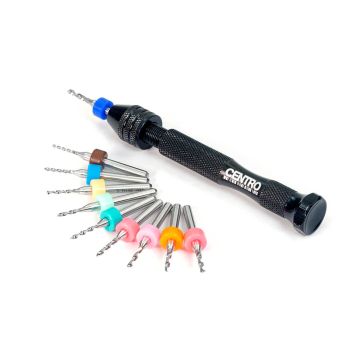 Centro Micro Hand Drill Set - Aluminium Handle w/1.1mm - 2.0mm Bits