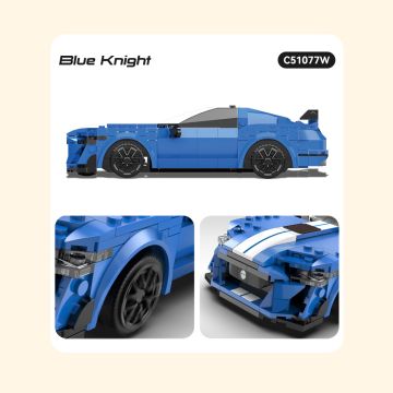CaDA Blue Knight Sports Car - 325 Piece Brick Build Model Kit