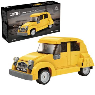 CaDA 1:24 Citroën 2CV Retro Car - 298 Piece Brick Build Model Kit