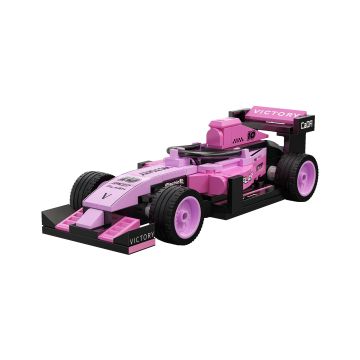 CaDA Pink Circuit Racing Car - 123 Piece Brick Build Model Kit