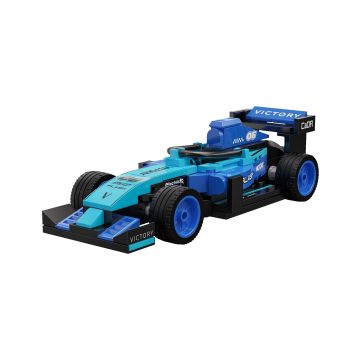 CaDA Blue Circuit Racing Car - 123 Piece Brick Build Model Kit