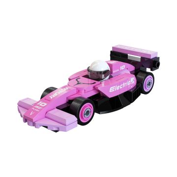 CaDA Mini Pink Circuit Racing Car - 70 Piece Brick Build Model Kit