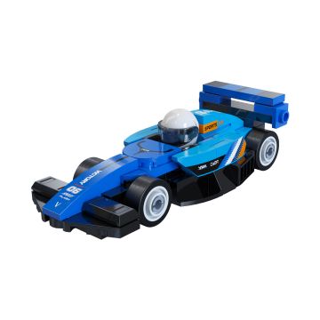 CaDA Mini Blue Circuit Racing Car - 70 Piece Brick Build Model Kit