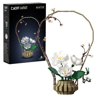 CaDA Oriental Floral Art: Winter - 990 Piece Brick Build Model Kit
