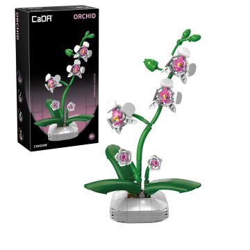 CaDA Orchid Building Block Planter - 237 Piece Brick Build Model Kit