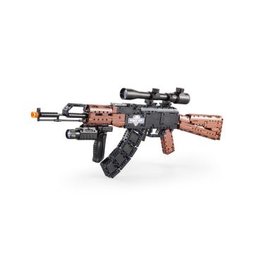 CaDA AK-47 Assault Rifle Brick Model Gun - 738 Piece Brick Build Model Kit