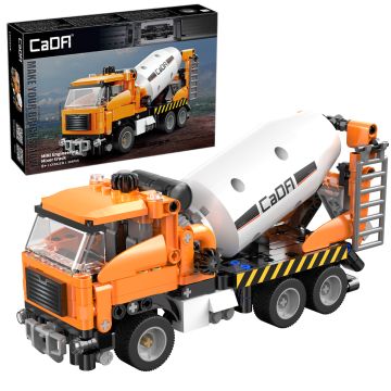 CaDA Cement Mixer Truck - 368 Piece Brick Build Model Kit