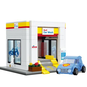CaDA Shell Car Wash - 294 Piece Brick Build Model Kit
