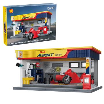 CaDA Shell Maintenance Service Station - 330 Piece Brick Build Model Kit