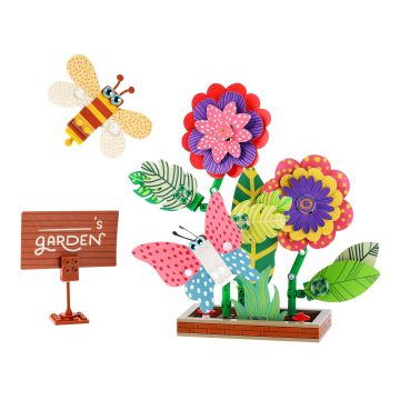 CaDA Flower Garden - 230 Piece Brick Build Model Kit