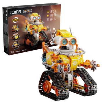 CaDA W·BOT Code Robot 3-In-1 - 455 Piece Brick Build Model Kit