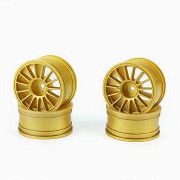 Carisma M48S Multi Spoke Wheels Set ( Gold) 12mm Hex