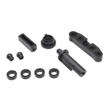 CEN Racing Rear Lower Arm Mount & Pivot Ball (25 Spline Adapter, St Bushing, Battery Plate Post)