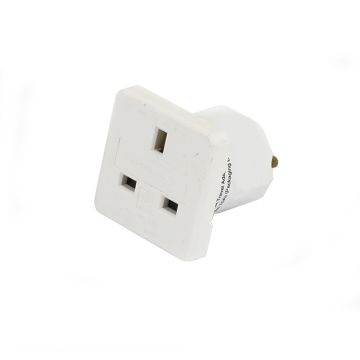 UK 3 Pin to EU 2 Pin 10 Amp European Travel Adaptor Plug CE Approved