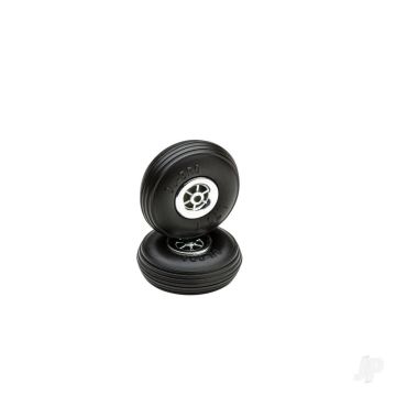 Dubro 1-3/4in Diameter Chrome Treaded Wheels (2) For RC Model Planes