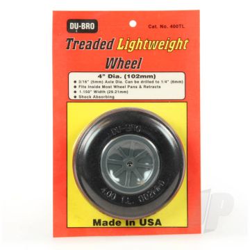 Dubro DB400TL 4" (102mm) Treaded Lightweight Wheel For RC Model Aircraft