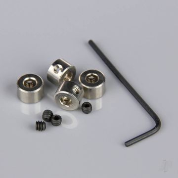 Dubro 5/32in Plated Brass Dura-Collars (4mm) (12 pcs per package)