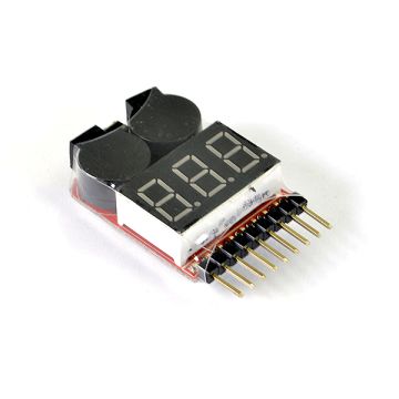 Etronix 1-8s Lipo Battery Voltage Meter W/Alarm
